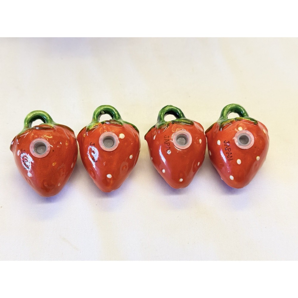 Vintage Strawberry Kitchen Set Caddy Shakers Jam Pots Harry & David Spreaders - Picture 3 of 14